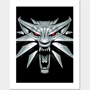 White Wolf Head Posters and Art